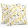 thumbnail image 1 of Throw Pillow Covers 16x16 Inch Set of 2, Yellow Flowers Spring Waterproof Outdoor Pillow Covers, Elegant Farmhouse Botanical Decorative Cushion Pillowcases for Couch, Sofa, Bed, Garden, Patio, 1 of 9