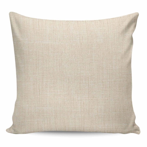 Throw Pillow Covers 16x16 Inch, Vintage Cream Decorative Pillow Cases for Couch Sofa Bed, Farmhouse Retro Beige Solid Color Cotton Linen Square Home Decor Pillowcases with Hidden Zipper