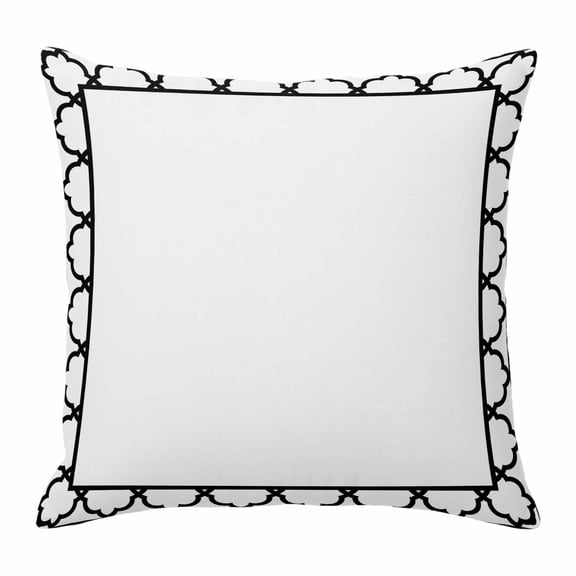 Throw Pillow Covers 16x16 Inch, White Morocco Decorative Pillow Cases for Couch Sofa Bed, Modern Tile Geometric Middle Century Cotton Linen Square Home Decor Pillowcases with Hidden Zipper