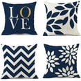 thumbnail image 1 of Throw Pillow Covers 18 x 18 Inch Set of 4, Modern Sofa Throw Pillow Cover, Decorative Outdoor Cotton Linen Fabric Pillowcase for Home Sofa Couch Bed Car Décor,45x45cm, 1 of 5