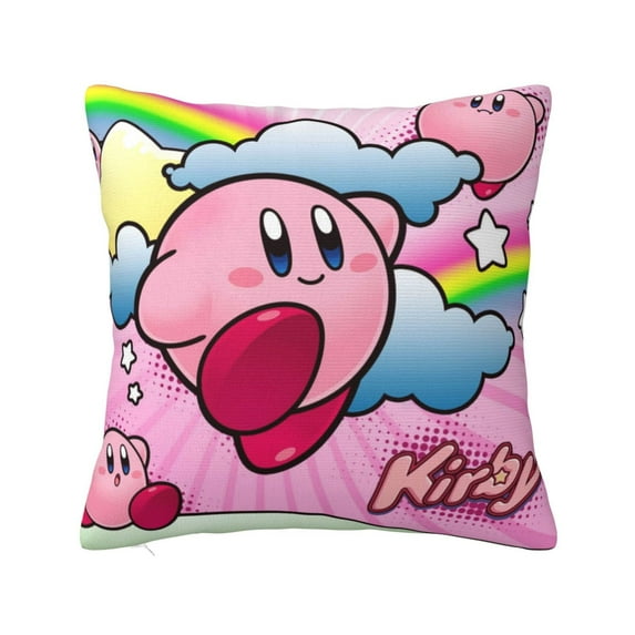 Throw Pillow Covers 18"x18" Inch, Kirby Decorative Pillow Case for Sofa Couch Chair Bedroom Modern Decor