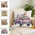 thumbnail image 1 of Throw Pillow Covers 18x18, Easter Decorations Pillow Cases with Cartoon Bunny Patterns, Spring Decor for Bedroom Couch Cushion Cover, Multicolor, 1 of 7