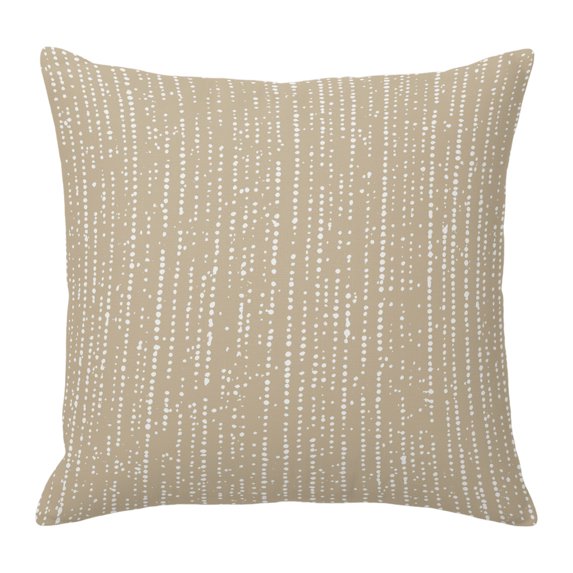 Throw Pillow Covers 18x18 Inch, Abstract Polka Dot Decorative Pillow Cases for Couch Sofa Bed, Geometric Dotted Stripes Rustic Beige Cotton Linen Square Home Decor Pillowcases with Hidden Zipper