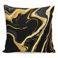 thumbnail image 1 of Throw Pillow Covers 18x18 Inch, Black Gold Marble Decorative Pillow Cases for Couch Sofa Bed, Modern Geometric Textured Cotton Linen Square Home Decor Pillowcases with Hidden Zipper, 1 of 7