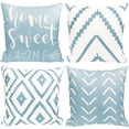 thumbnail image 1 of Throw Pillow Covers 18x18 Inch Blue Pillow Covers for Couch Sofa Living Room Bedroom car Farmhouse Outdoor Throw Pillow Cover Modern Geometric Linen Square Throw Pillow Case Set of 4, 1 of 4