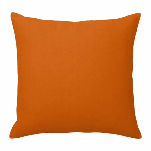 Throw Pillow Covers 18x18 Inch, Burnt Orange Decorative Pillow Cases for Couch Sofa Bed, Country Modern Farmhouse Solid Fall Orange Cotton Linen Square Home Decor Pillowcases with Hidden Zipper