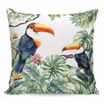 thumbnail image 1 of Throw Pillow Covers 18x18 Inch, Green Leaves Birds Decorative Pillow Cases for Couch Sofa Bed, Summer Botanical Watercolor Cotton Linen Square Home Decor Pillowcases with Hidden Zipper, 1 of 7