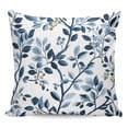thumbnail image 1 of Throw Pillow Covers 18x18 Inch, Navy Blue Botanical Decorative Pillow Cases for Couch Sofa Bed, Summer Spring Leaves Cotton Linen Square Home Decor Pillowcases with Hidden Zipper, 1 of 7