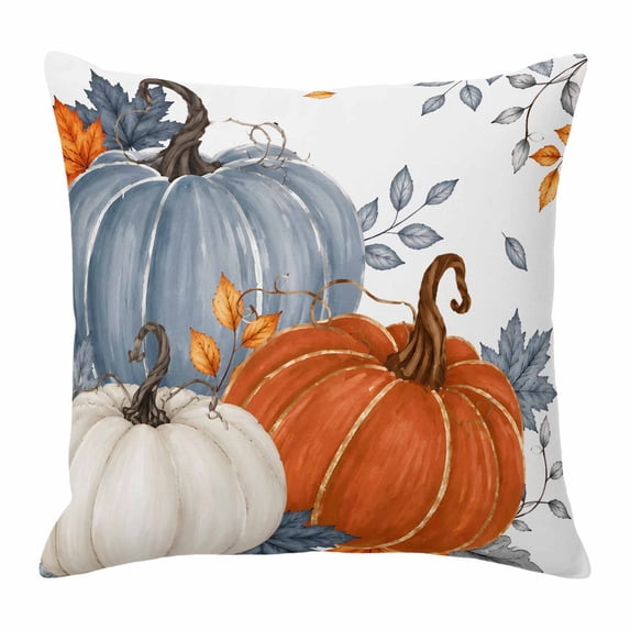 Throw Pillow Covers 18x18 Inch, Orange Blue Fall Decorative Pillow ...