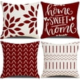thumbnail image 1 of Throw Pillow Covers 18x18 Inch, Pillow Covers 18x18,Squar Pillow Covers Set of 4 Boho Modern Farmhouse Neutral Decorative Pillowcases Linen Cushion Case for Couch, Bed, Home Decor, 1 of 6