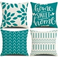 thumbnail image 1 of Throw Pillow Covers 18x18 Inch,Pillow Covers 18x18,Squar Pillow Covers Set of 4 Boho Modern Farmhouse Neutral Decorative Pillowcases Linen Cushion Case, 1 of 4