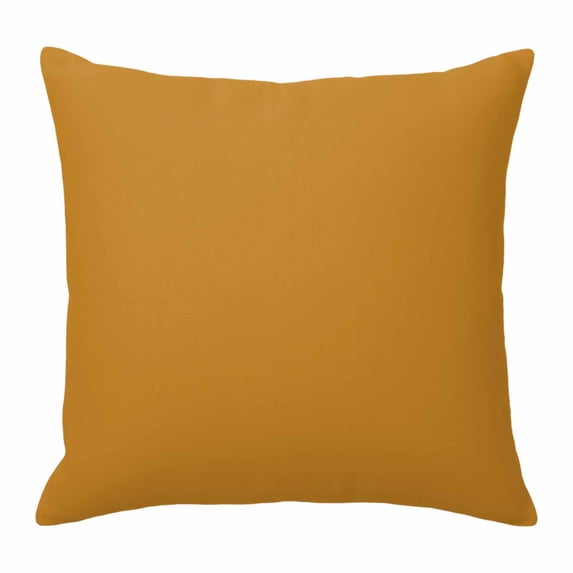 Throw Pillow Covers 18x18 Inch, Pure Ginger Yellow Decorative Pillow Cases for Couch Sofa Bed, Modern Solid Color Minimalist Art Cotton Linen Square Home Decor Pillowcases with Hidden Zipper