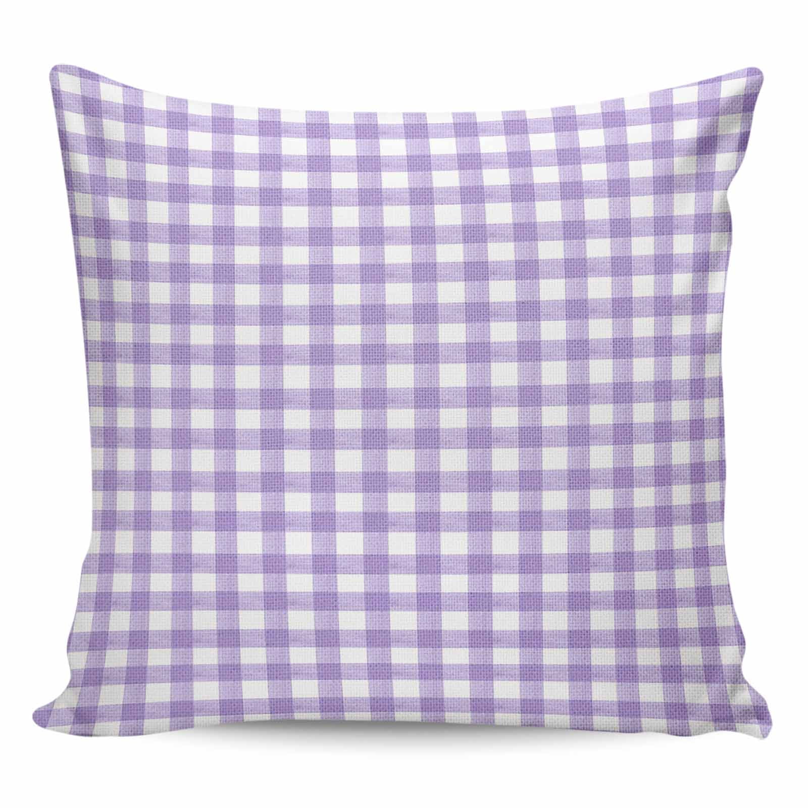 Throw Pillow Covers 18x18 Inch, Purple Decorative Pillow Cases for Couch Sofa Bed, Country French Rustic Buffalo Plaid Modern Art Cotton Linen Square Home Decor Pillowcases with Hidden Zipper