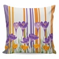 thumbnail image 1 of Throw Pillow Covers 18x18 Inch, Purple Spring Floral Decorative Pillow Cases for Couch Sofa Bed, Thin Line Farmhouse Modern Abstract Art Cotton Linen Square Home Decor Pillowcases with Hidden Zipper, 1 of 7