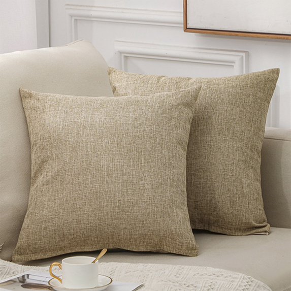 Throw Pillow Covers 18x18 Inch, Rustic Linen Decorative Square Pillowcases, Farmhouse Holiday Cushion Covers for Couch Sofa Living Room Bedroom Outdoor Home Decor