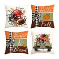 thumbnail image 1 of Throw Pillow Covers 18x18 Inch, Rustic Linen Printed Decorative Square Pillowcases, Farmhouse Holiday Cushion Covers for Couch Sofa Living Room Bedroom Outdoor Home Decor, 1 of 8