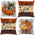 thumbnail image 1 of Throw Pillow Covers 18x18 Inch, Rustic Linen Printed Decorative Square Pillowcases, Farmhouse Holiday Cushion Covers for Couch Sofa Living Room Bedroom Outdoor Home Decor, 1 of 9