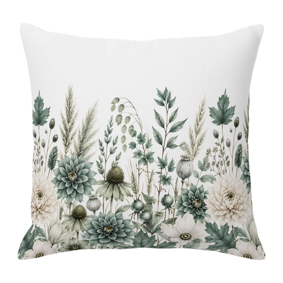 Throw Pillow Covers 18x18 Inch, Sage Green Floral Decorative Pillow ...
