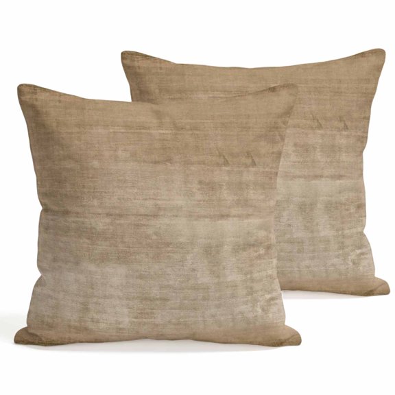 Throw Pillow Covers 18x18 Inch Set of 2 Beige Linen Decorative Pillows Cushion Case Soft Square Pillowcases Solid Color Texture Throw Pillows for Couch Sofa Bed Chair Home Decor