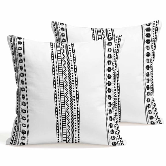 Throw Pillow Covers 18x18 Inch Set of 2 Boho Geometric Decorative Pillows Cushion Case Soft Square Pillowcases Bohemian Abstract Art Tribal Throw Pillows for Couch Sofa Bed Chair Home Decor