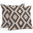 thumbnail image 1 of Throw Pillow Covers 18x18 Inch Set of 2, Brown Aztecs Waterproof Outdoor Pillow Covers, Abstract Southwest Geometric Vintage Tribal Decorative Cushion Pillowcases for Couch, Sofa, Bed, Garden, Patio, 1 of 9