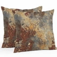 thumbnail image 1 of Throw Pillow Covers 18x18 Inch Set of 2, Brown Gray Waterproof Outdoor Pillow Covers, Rustic Abstract Gradient Mottled Texture Decorative Cushion Pillowcases for Couch, Sofa, Bed, Garden, Patio, 1 of 9