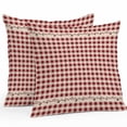 thumbnail image 1 of Throw Pillow Covers 18x18 Inch Set of 2, Country Star Plaid Waterproof Outdoor Pillow Covers, Retro Red American Farm Barn Berry Decorative Cushion Pillowcases for Couch, Sofa, Bed, Garden, Patio, 1 of 9
