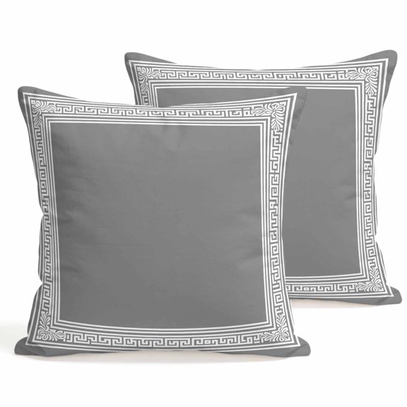 Throw Pillow Covers 18x18 Inch Set of 2 Grey Key Pattern Decorative Pillows Cushion Case Soft Square Pillowcases Geometric Art Throw Pillows for Couch Sofa Bed Chair Home Decor
