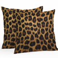 thumbnail image 1 of Throw Pillow Covers 18x18 Inch Set of 2, Leopard Waterproof Outdoor Pillow Covers, Brown Vintage Leopard Print Decorative Cushion Pillowcases for Couch, Sofa, Bed, Garden, Patio, 1 of 9