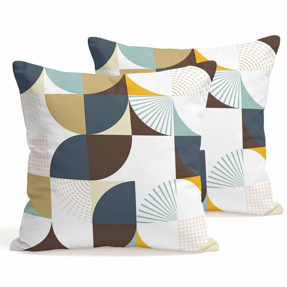 Throw Pillow Covers 18x18 Inch Set of 2 Modern Art Geometric Decorative Pillows Cushion Case Soft Square Pillowcases Abstract Mid Century Throw Pillows for Couch Sofa Bed Chair Home Decor