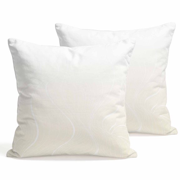 Throw Pillow Covers 18x18 Inch Set of 2 Ombre Cream Stripes Decorative Pillows Cushion Case Soft Square Pillowcases Striped Lines Waves Throw Pillows for Couch Sofa Bed Chair Home Decor
