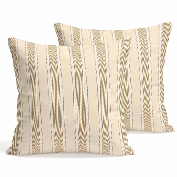 Throw Pillow Covers 18x18 Inch Set of 2 Orange Stripes Decorative Pillows Cushion Case Soft Square Pillowcases Vertical Striped Line Throw Pillows for Couch Sofa Bed Chair Home Decor