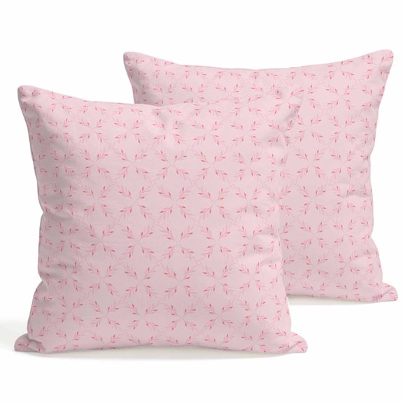 Throw Pillow Covers 18x18 Inch Set of 2 Pink Plaid Decorative Pillows Cushion Case Soft Square Pillowcases Diamond Texture Throw Pillows for Couch Sofa Bed Chair Home Decor