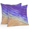 thumbnail image 1 of Throw Pillow Covers 18x18 Inch Set of 2, Purple Ombre Coastal Waterproof Outdoor Pillow Covers, Summer Nautical Beach Ocean Seaside Decorative Cushion Pillowcases for Couch, Sofa, Bed, Garden, Patio, 1 of 9