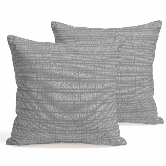 Throw Pillow Covers 18x18 Inch Set of 2 Stripes Grain Decorative Pillows Cushion Case Soft Square Pillowcases Grey Solid Color Throw Pillows for Couch Sofa Bed Chair Home Decor