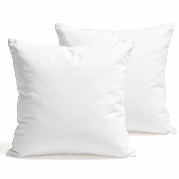 Throw Pillow Covers 18x18 Inch Set of 2 White Decorative Pillows Cushion Case Soft Square Pillowcases Pure Solid Color Throw Pillows for Couch Sofa Bed Chair Home Decor