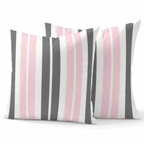 Throw Pillow Covers 18x18 Inch Set of 2 Gray Pink Decorative Pillow Covers Stripe Cushion Cover Pillowcase for Sofa Couch Bed Home Decor