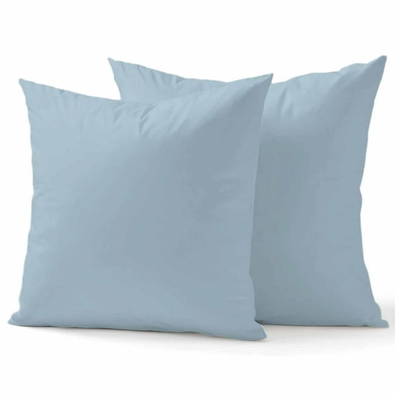 Throw Pillow Covers 18x18 Inch Set of 2 Winter Sky Blue Decorative Pillow Covers Solid Color Cushion Cover Pillowcase for Sofa Couch Bed Home Decor