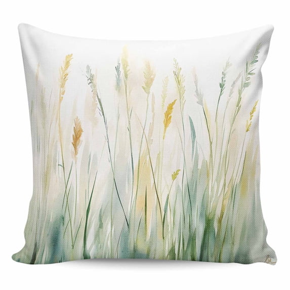 Throw Pillow Covers 18x18 Inch, Spring Botanical Decorative Pillow Cases for Couch Sofa Bed, Abstract Oil Painting Leaf Plant Cotton Linen Square Home Decor Pillowcases with Hidden Zipper
