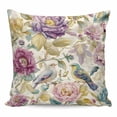thumbnail image 1 of Throw Pillow Covers 18x18 Inch, Spring Flowers Decorative Pillow Cases for Couch Sofa Bed, Farmhouse Botanical Blossom Floral Birds Cotton Linen Square Home Decor Pillowcases with Hidden Zipper, 1 of 7