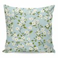 thumbnail image 1 of Throw Pillow Covers 18x18 Inch, White Teal Spring Floral Decorative Pillow Cases for Couch Sofa Bed, Farmhouse Flowers Summer Botanical Cotton Linen Square Home Decor Pillowcases with Hidden Zipper, 1 of 7