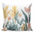 thumbnail image 1 of Throw Pillow Covers 18x18 Inch, Yellow Green Leaves Decorative Pillow Cases for Couch Sofa Bed, Retro Watercolor Floral Cotton Linen Square Home Decor Pillowcases with Hidden Zipper, 1 of 7