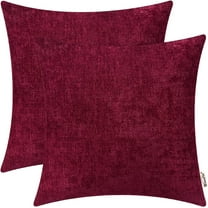 Throw Pillow Covers 18x18 Inches - Burgundy Pillow Covers Pack of 2, Dyed Soft Pillow Cases for Couch Sofa Bed Home Decoration