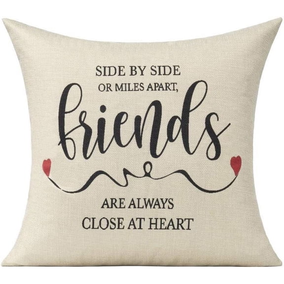 Throw Pillow Covers 18x18 for Women Cushion Case Friendship Gifts for Women Friends Girl Birthday Decorative Quotes Decorations Square for Couch Sofa