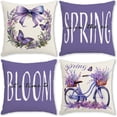 thumbnail image 1 of Throw Pillow Covers 18x18 inch Set of 4,Spring Summer Flower Couch Pillow Covers,Modern Decorative Pillow Covers for Home Square Pillowcases Purple Lavender, 1 of 6