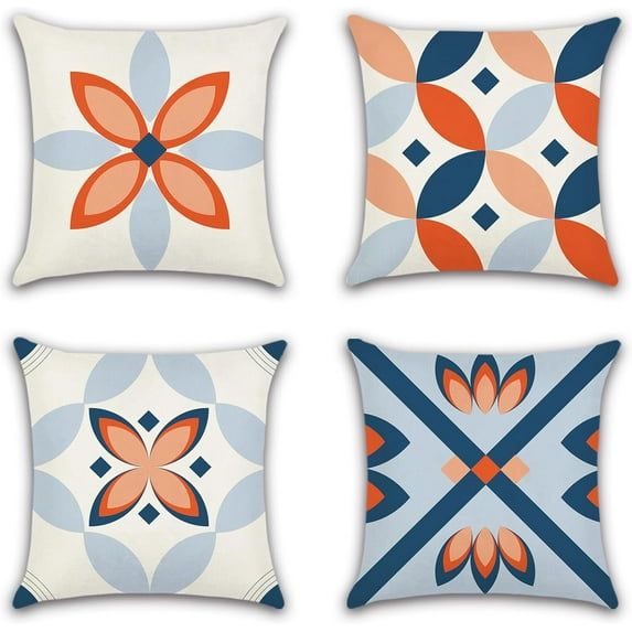 Throw Pillow Covers 20 x 20 Inch Pillow Cover 50 x 50 Cm Set of 4 Colorful Geometric Pillow Cases for Couch Sofa Home Living Room Decorations Modern Decor (20''''x20'''', Light Blue)
