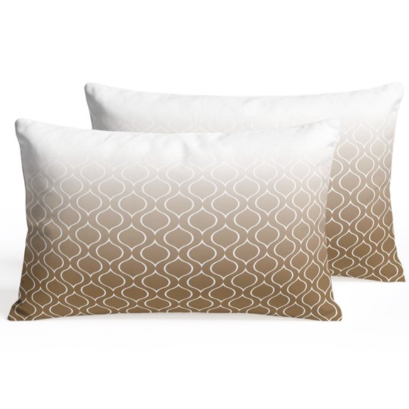 Throw Pillow Covers 20x12 Inch Set of 2 Brown Morocco Decorative Pillows Cushion Case Soft Lumbar Pillowcases Ombre Geometric Lines Pattern Throw Pillows for Couch Sofa Bed Chair Home Decor