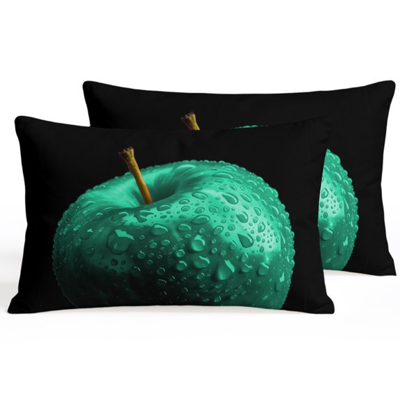 Throw Pillow Covers 20x12 Inch Set of 2 Turquoise Fruit Decorative Pillows Cushion Case Soft Lumbar Pillowcases Berry Drops Throw Pillows for Couch Sofa Bed Chair Home Decor