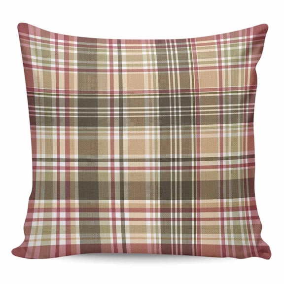 Throw Pillow Covers 20x20 Inch, Buffalo Plaid Decorative Pillow Cases for Couch Sofa Bed, Modern Farmhouse Colorful Checkered Cotton Linen Square Home Decor Pillowcases with Hidden Zipper