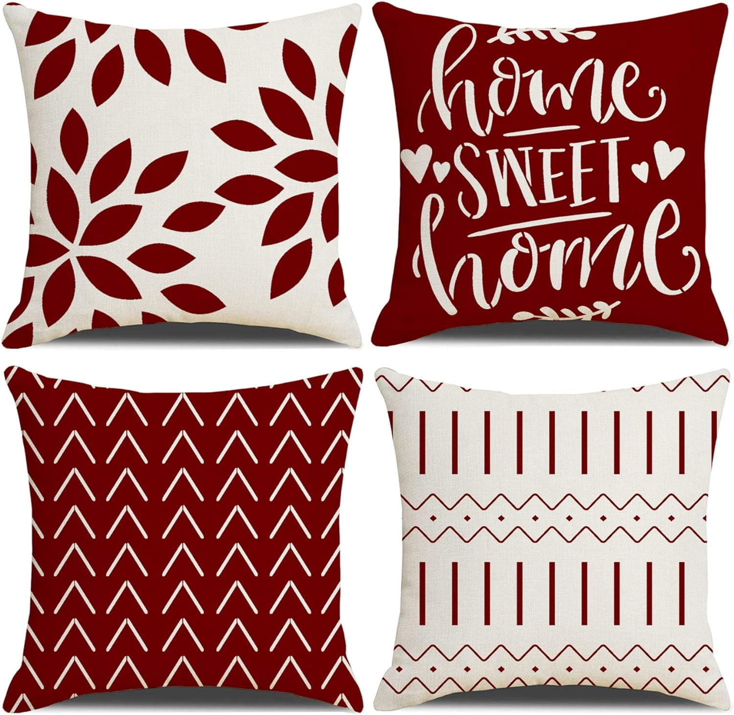 Throw Pillow Covers 20x20 Inch, Pillow Covers 20x20,Squar Pillow Covers Set of 4 Boho Modern Farmhouse Neutral Decorative Pillowcases Linen Cushion Case for Couch, Bed, Home Decor